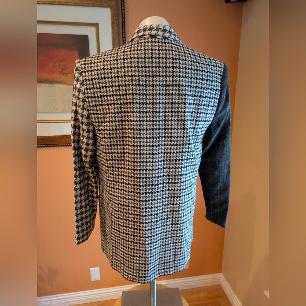 Vintage Grey Patchwork Long Sleeve Lined Jacket /… - image 2